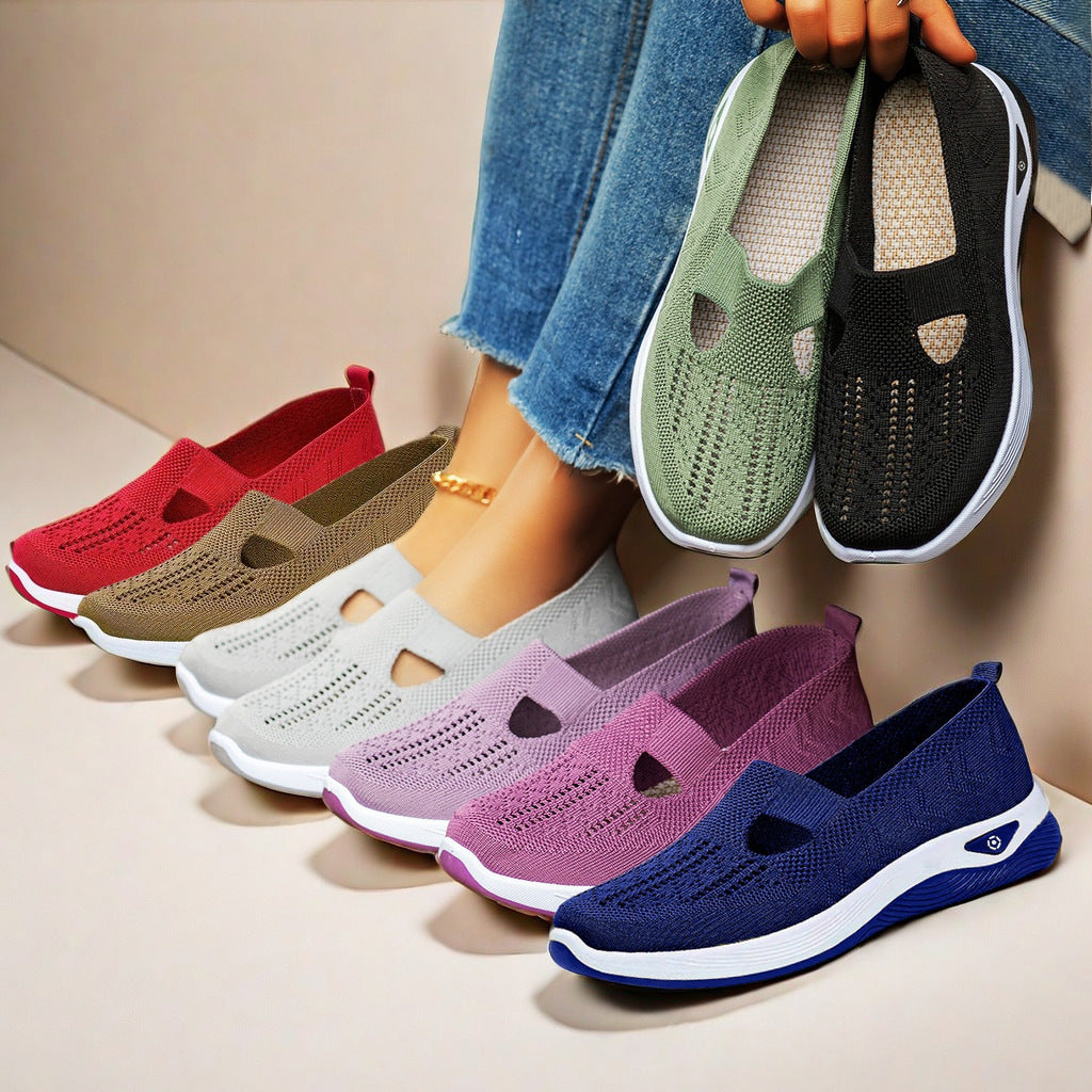 Mesh Flats Shoes Fashion Breathable Non-slip Soft Bottom Casual Shoes For Women - Belvar