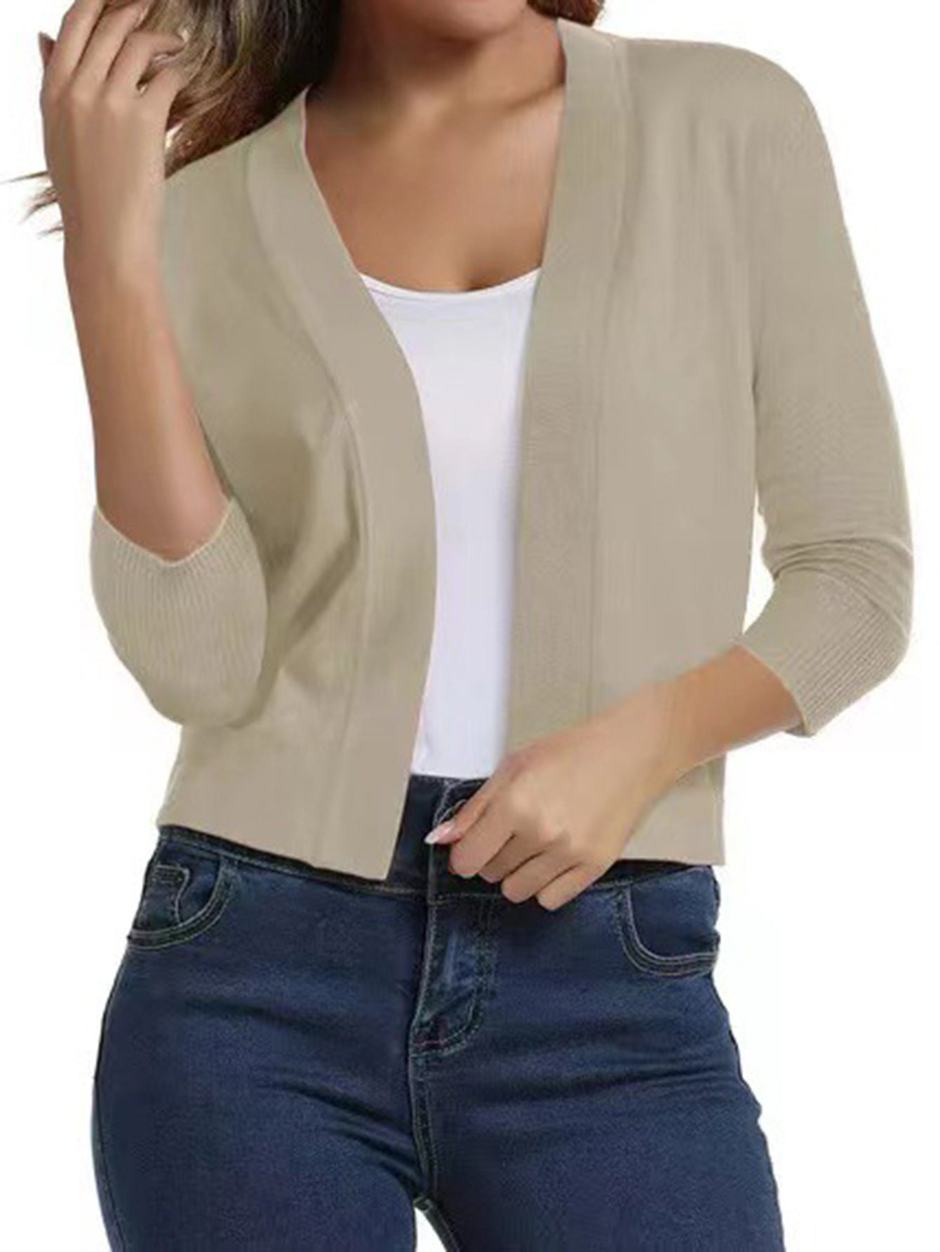 Simple Versatile Short Jacket Knitted Cardigan