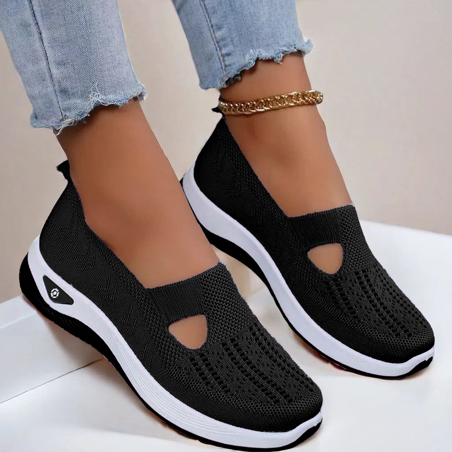 Mesh Flats Shoes Fashion Breathable Non-slip Soft Bottom Casual Shoes For Women - Belvar