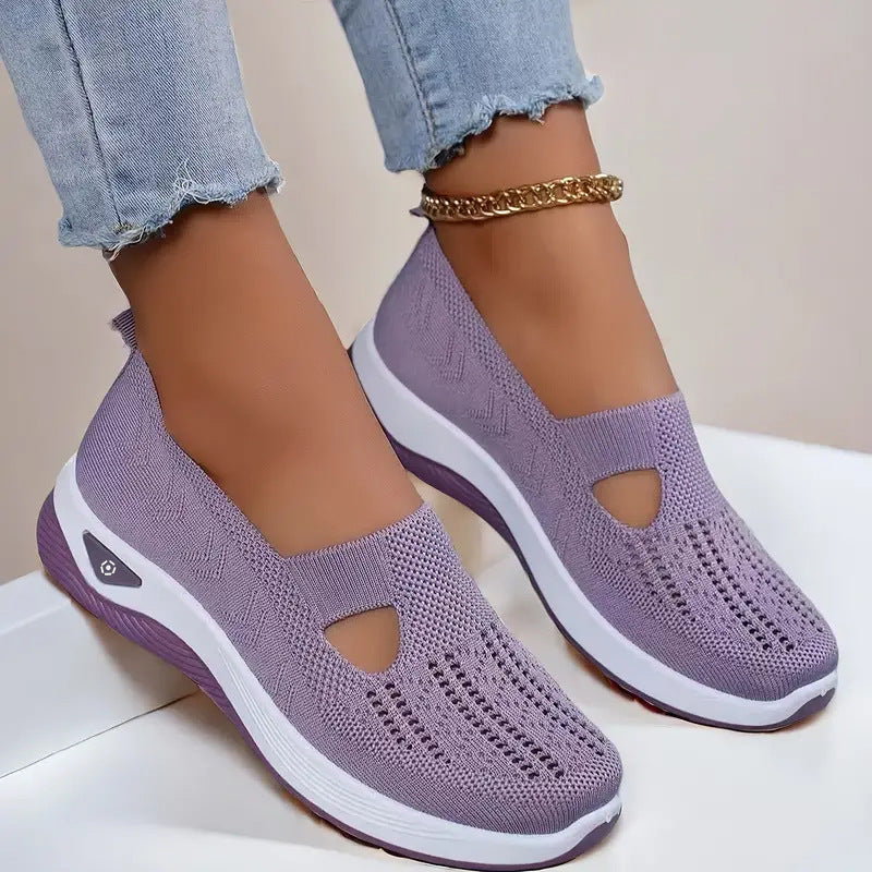 Mesh Flats Shoes Fashion Breathable Non-slip Soft Bottom Casual Shoes For Women - Belvar