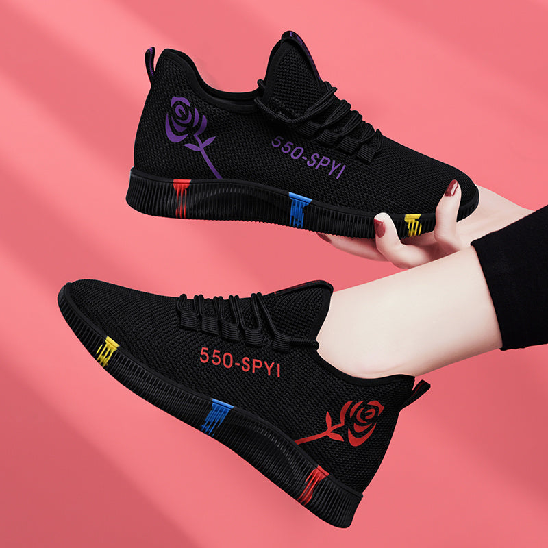 Breathable Women Tennis Shoes Outdoor Air Mesh Fitness Fabric Sock Sneakers - Belvar