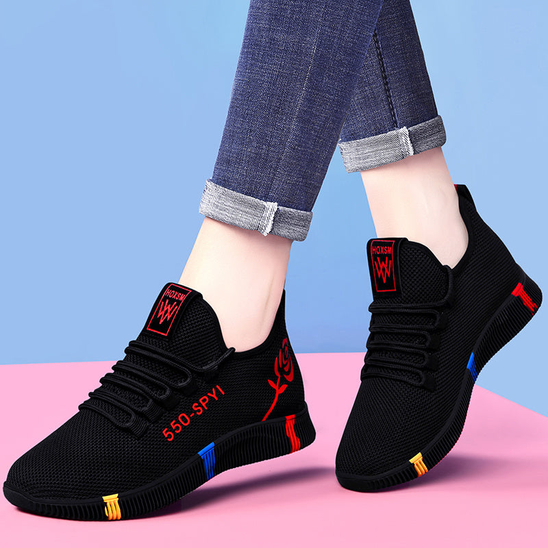 Breathable Women Tennis Shoes Outdoor Air Mesh Fitness Fabric Sock Sneakers - Belvar