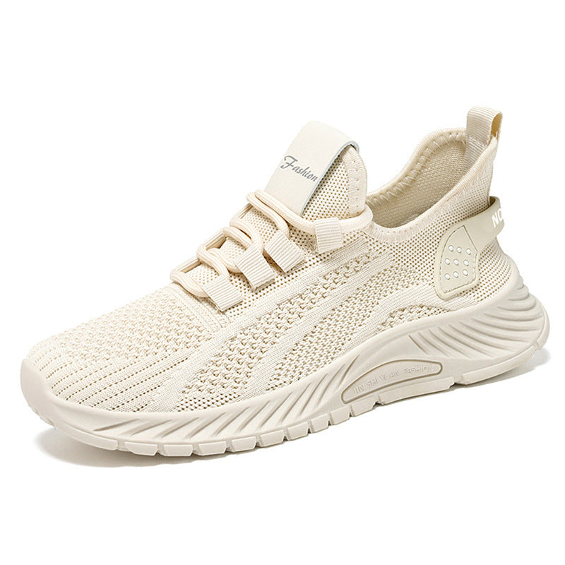 Fashion Casual Sports Shoes Women Lace Up Flat Shoes Lightweight Breathable Running Mesh Sneakers - Belvar