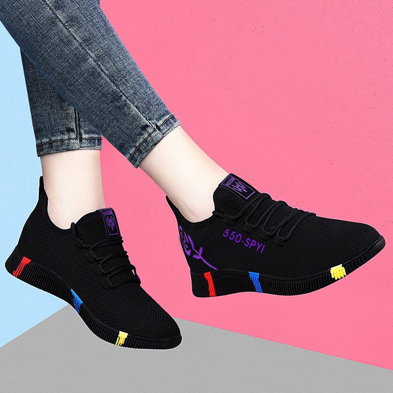 Breathable Women Tennis Shoes Outdoor Air Mesh Fitness Fabric Sock Sneakers - Belvar
