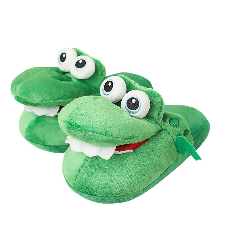 Cotton Slippers Mouth Will Move Plush Cute Funny Indoor Winter Couple Soft Bottom Plush Toys Indoor Slippers - Belvar