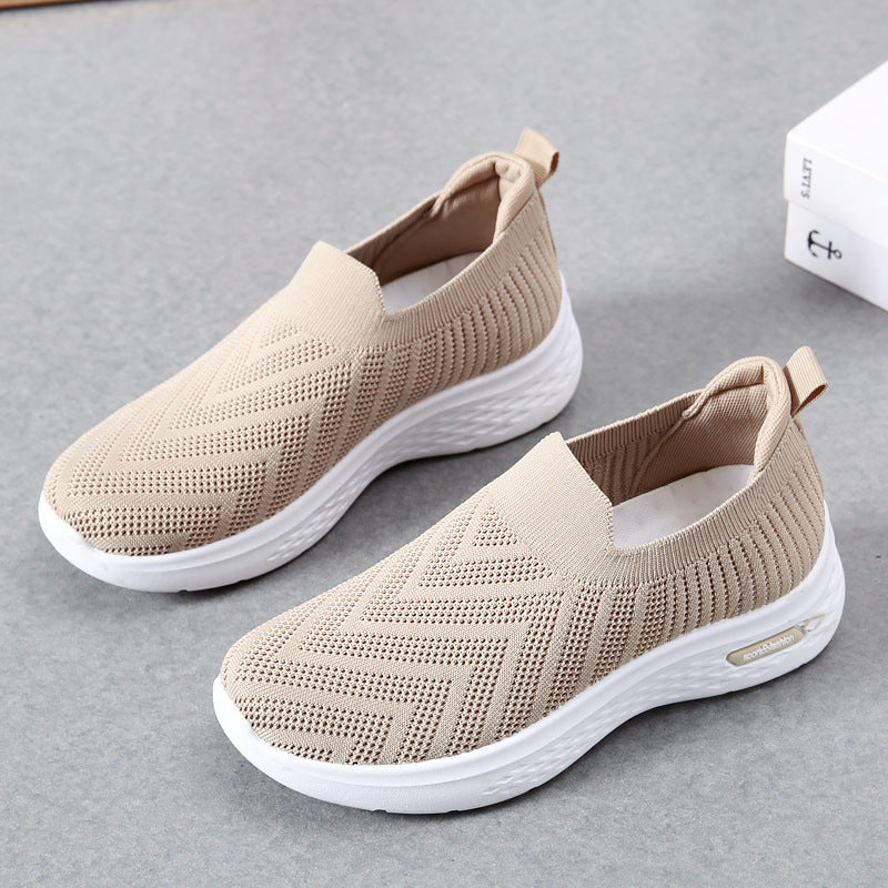Casual Mesh Shoes Sock Slip On Flat Shoes For Women Sneakers Casual Soft Sole Walking Sports Shoe - Belvar