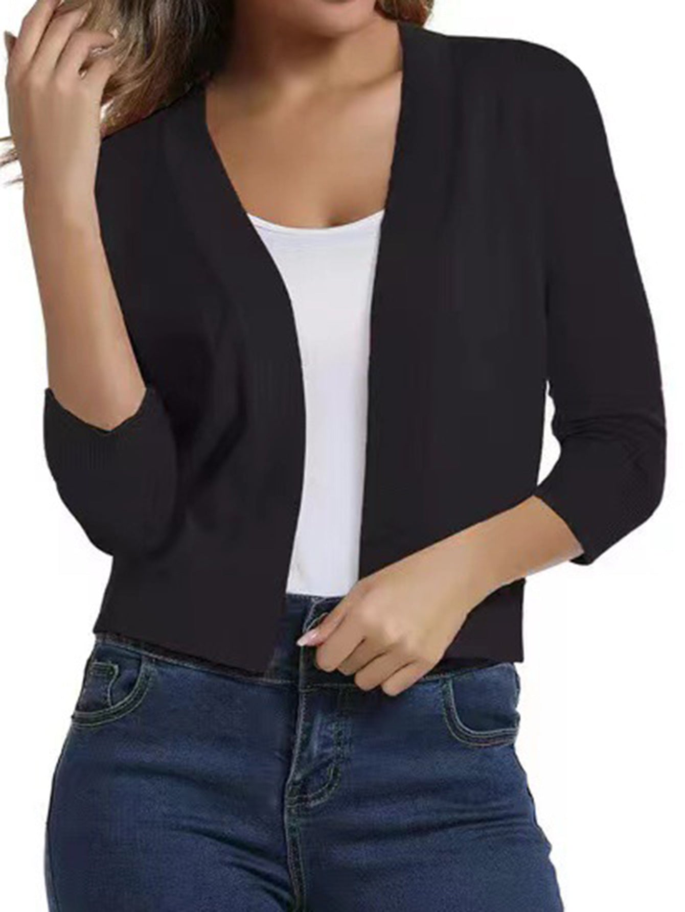Simple Versatile Short Jacket Knitted Cardigan