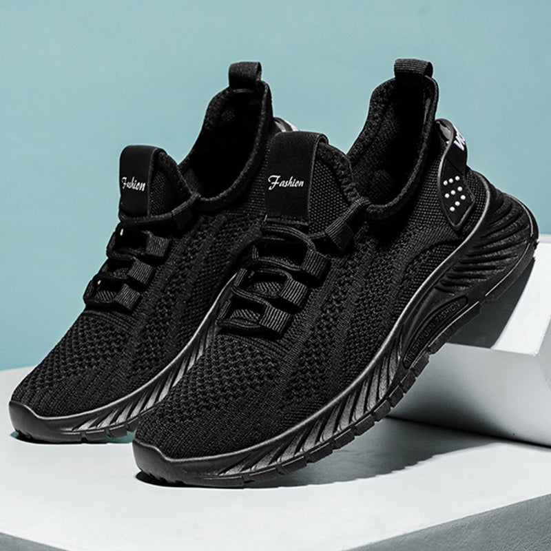 Fashion Casual Sports Shoes Women Lace Up Flat Shoes Lightweight Breathable Running Mesh Sneakers - Belvar