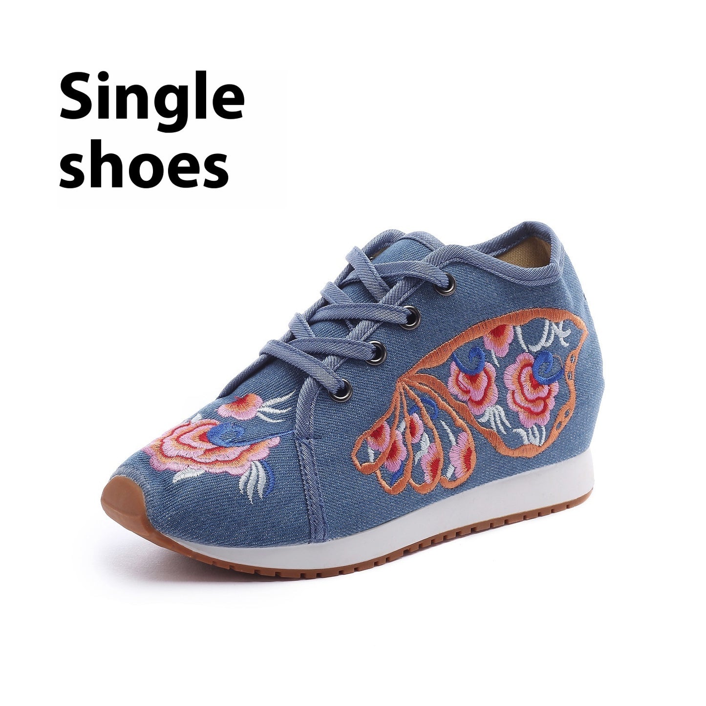 Travel Canvas Embroidered Sneaker Casual Fashion Cloth Shoes Ladies