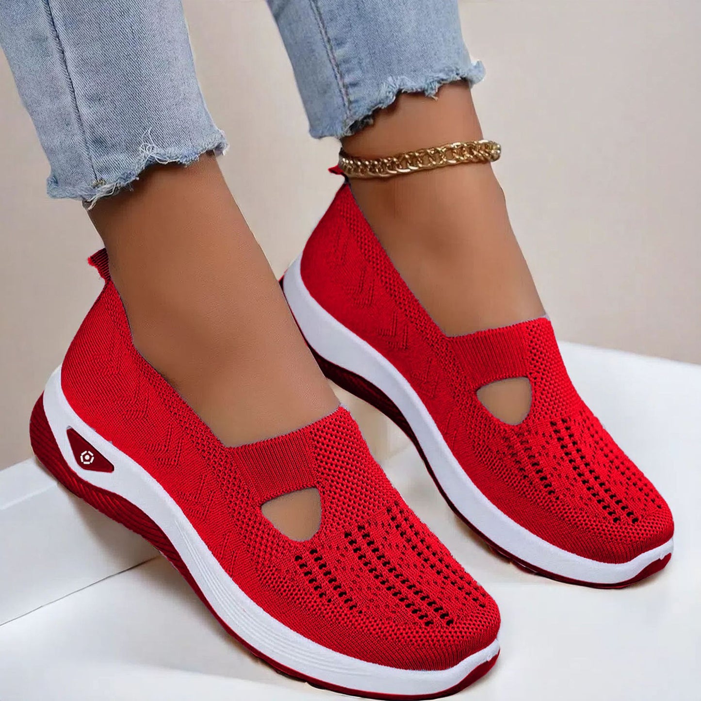 Mesh Flats Shoes Fashion Breathable Non-slip Soft Bottom Casual Shoes For Women - Belvar