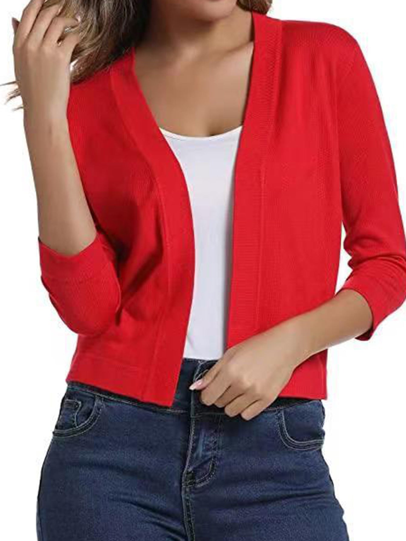 Simple Versatile Short Jacket Knitted Cardigan