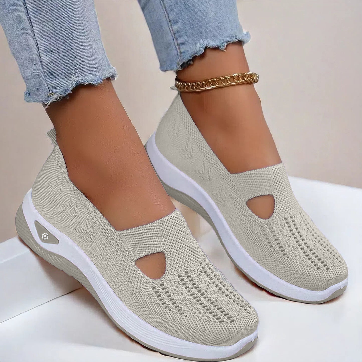 Mesh Flats Shoes Fashion Breathable Non-slip Soft Bottom Casual Shoes For Women - Belvar