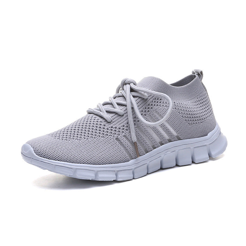 Casual Ladies Shoes Breathable Women Flying Knit Sports Shoes Flat Shoes - Belvar
