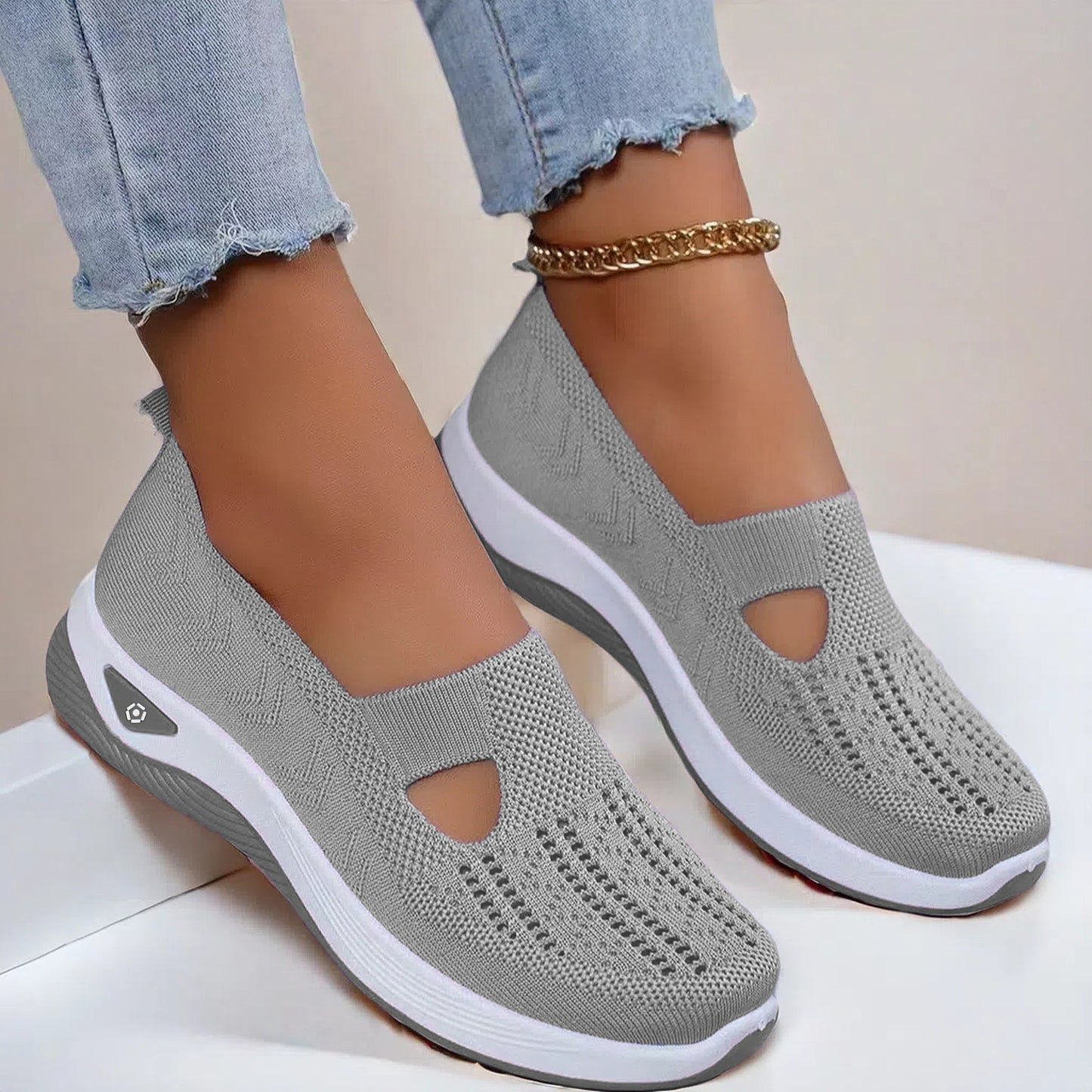 Mesh Flats Shoes Fashion Breathable Non-slip Soft Bottom Casual Shoes For Women - Belvar