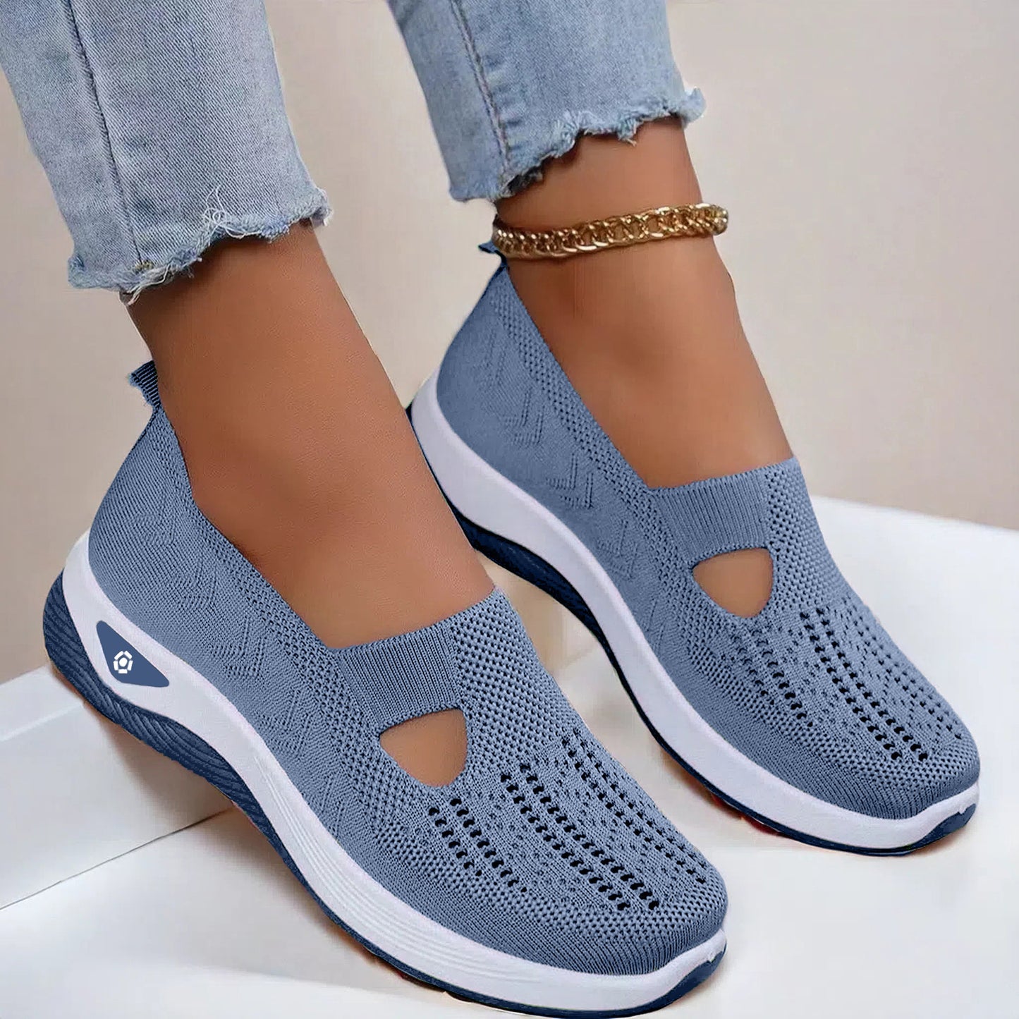 Mesh Flats Shoes Fashion Breathable Non-slip Soft Bottom Casual Shoes For Women - Belvar