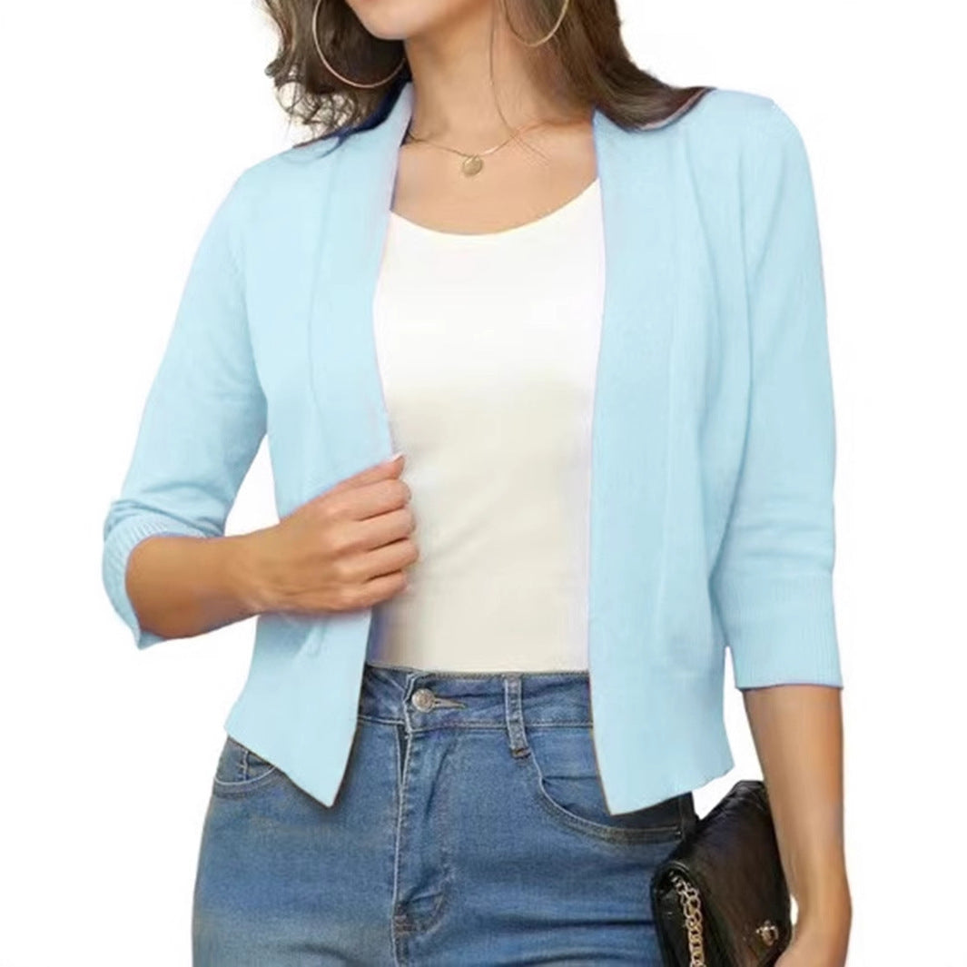 Simple Versatile Short Jacket Knitted Cardigan