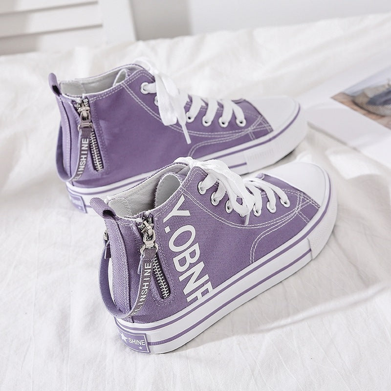New High-top Canvas Shoes For Women - Belvar