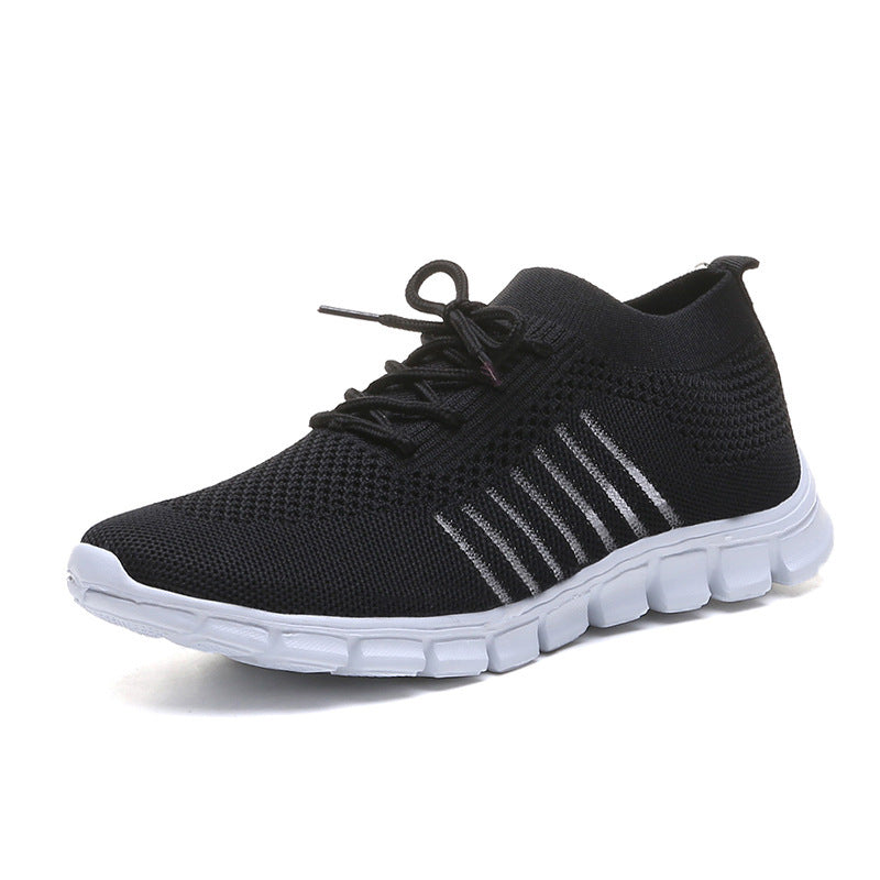 Casual Ladies Shoes Breathable Women Flying Knit Sports Shoes Flat Shoes - Belvar