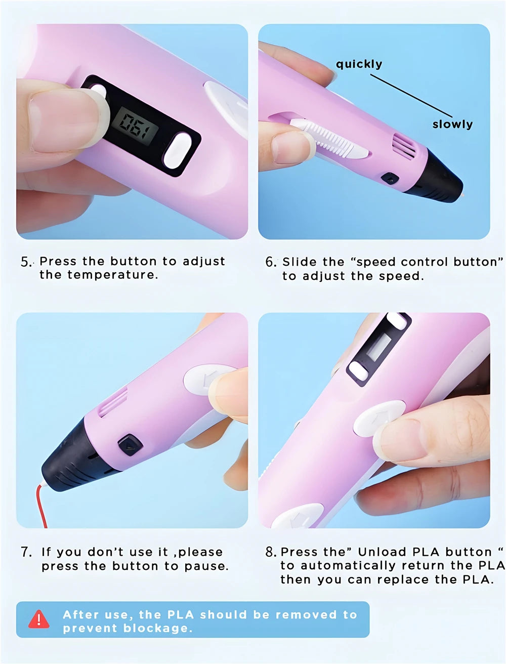 3D Pen Drawing Printing Pen With LCD Screen Compatible PLA Filament Toys Safe Paiting for Children DIY Christmas Birthday Gift