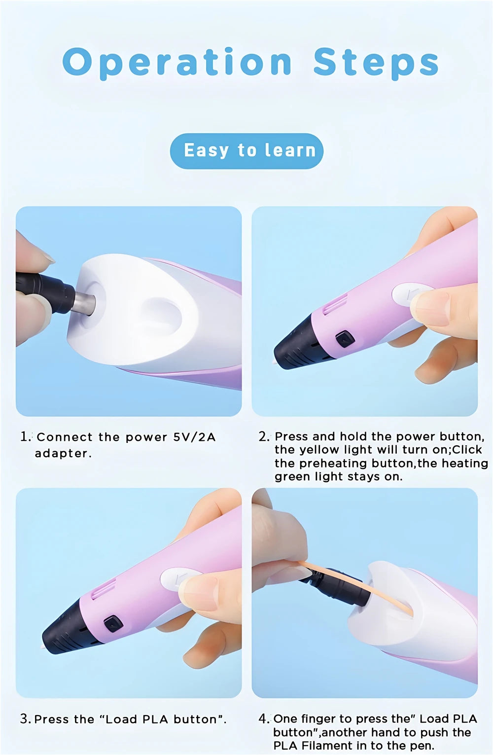 3D Pen Drawing Printing Pen With LCD Screen Compatible PLA Filament Toys Safe Paiting for Children DIY Christmas Birthday Gift