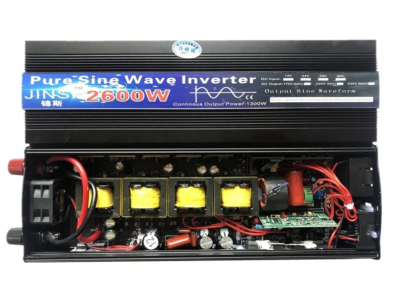 Pure Sine Wave Inverter 1000W 1600W 2000W DC 12V / 24V AC 110V 220V 50Hz 60Hz Power Inverter Home Car Converter Solar Energy