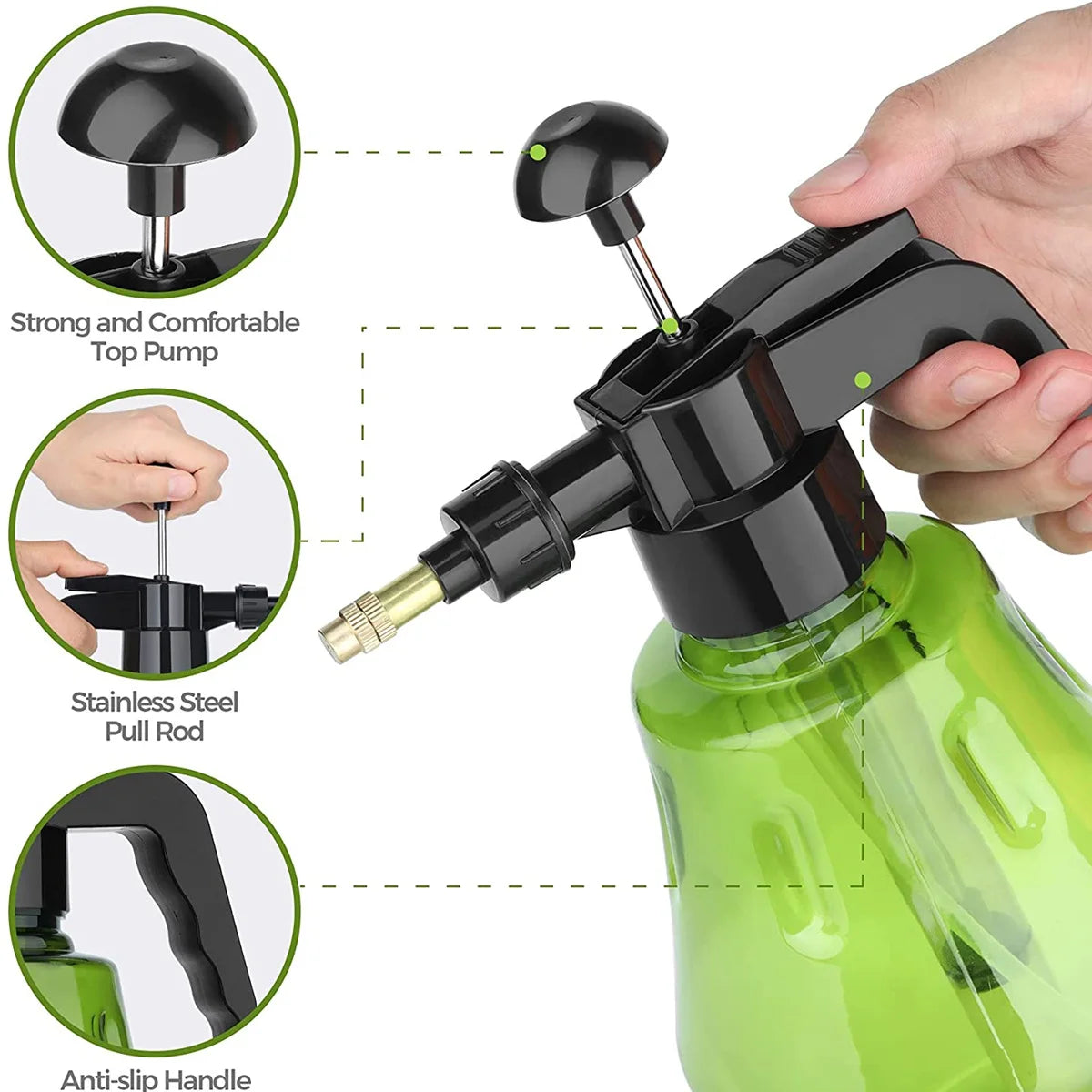 0.8-3L Hand Pressure Sprayer Air Pump Spray Bottle for Gardening Car Cleaning Disinfection Water Sprayer Garden Irrigation Tools
