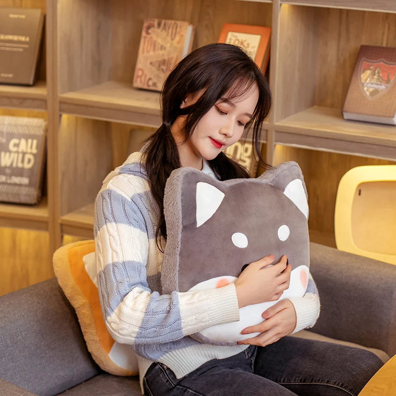 40cm Shiba Inu Cushion Pillow Seat Cushion Sofa Decorative Cushion Stuffed Animal White Cats Comfortable Pillow Birthday Gifts