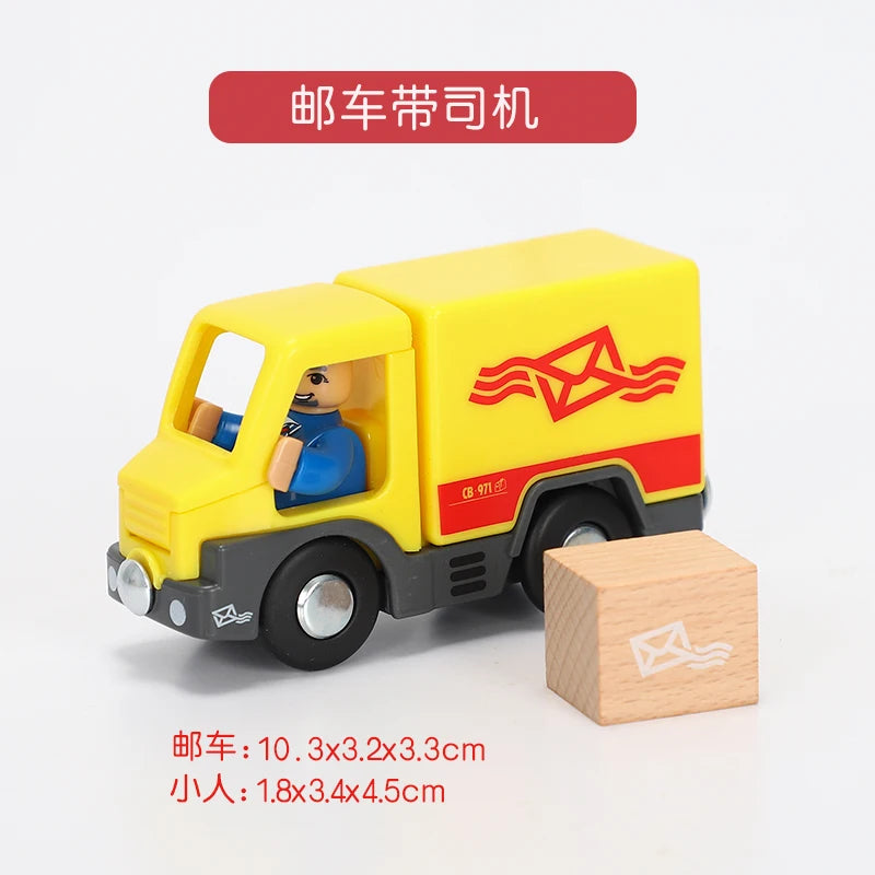 Variety of Optional Rail Car Utility Vehicles Aircraft Compatible with All brands Wooden Tracks Trains Children Car Toy Gifts