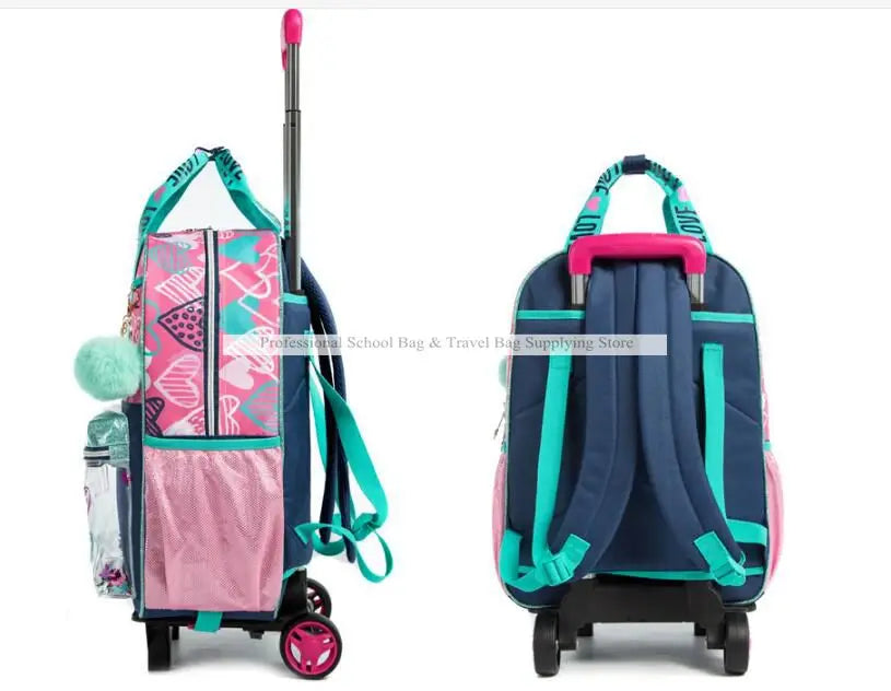 School Wheeled backpack Bag School bag with wheels Trolley Satchel bag Kids School Rolling backpack for girls School Trolley Bag