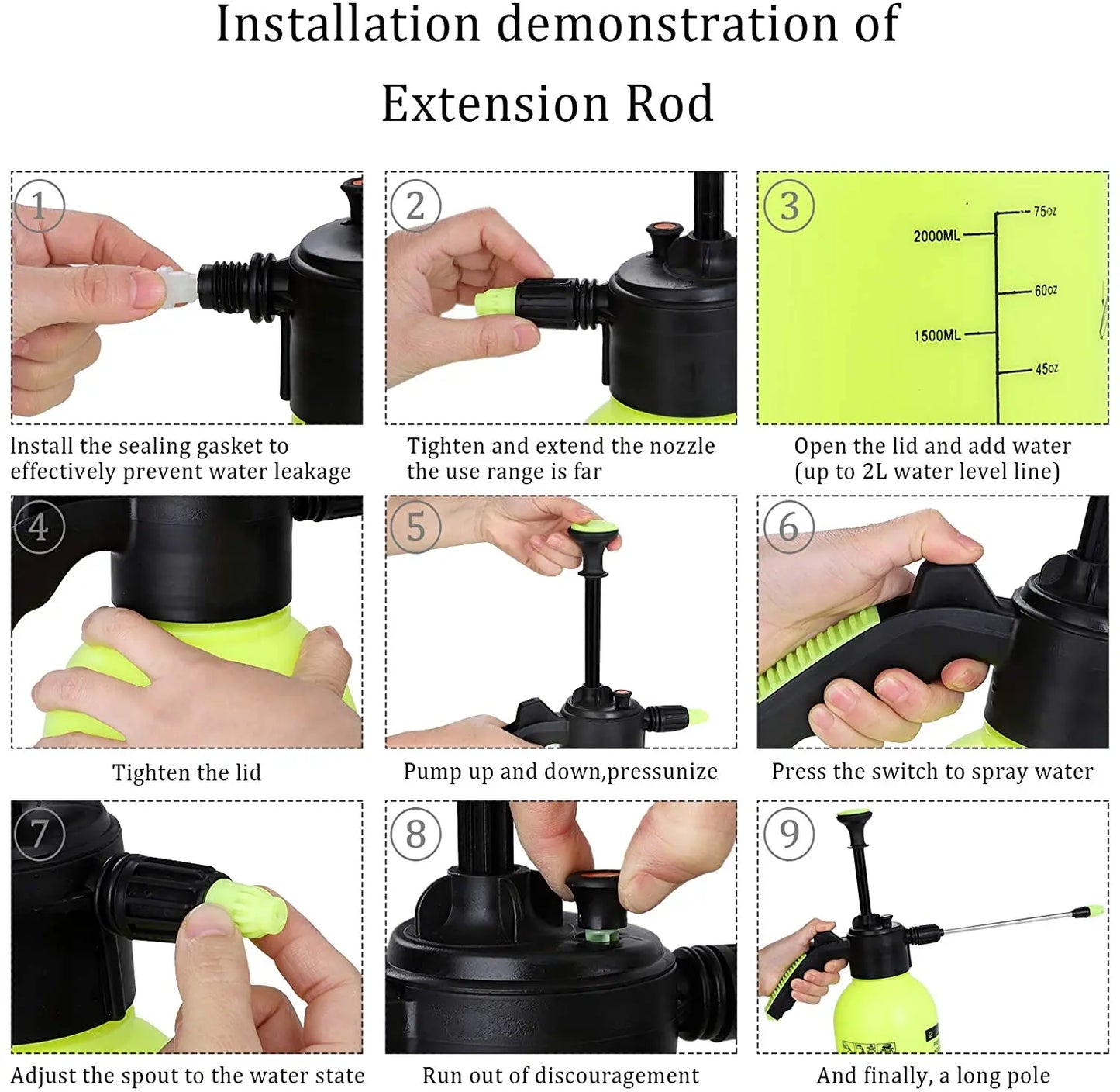 0.8-3L Hand Pressure Sprayer Air Pump Spray Bottle for Gardening Car Cleaning Disinfection Water Sprayer Garden Irrigation Tools