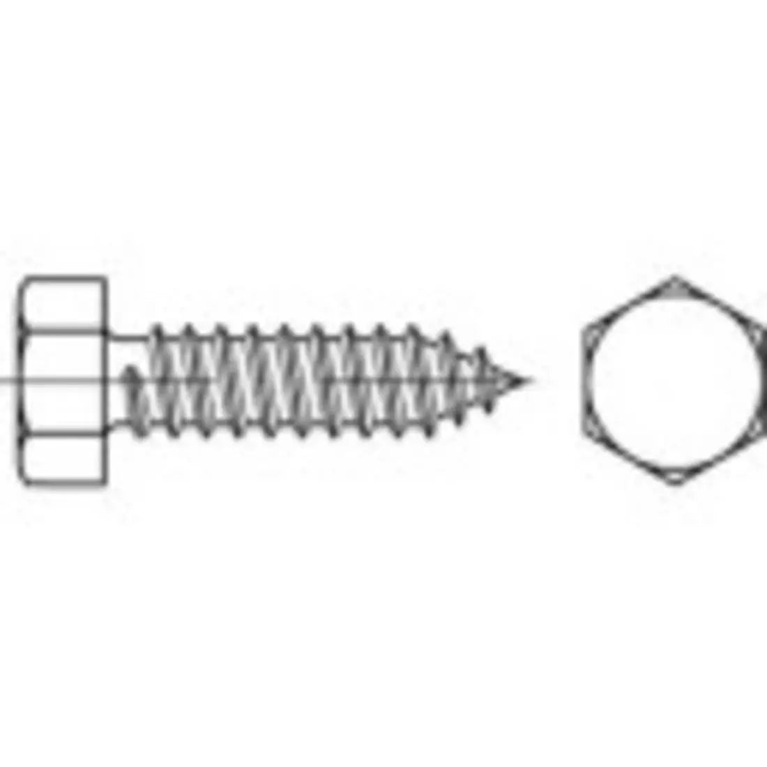 TOOLCRAFT 144603 Hexagon sheet screws 8mm 32mm external hexagon DIN 7976 steel galvanized (940910385830)