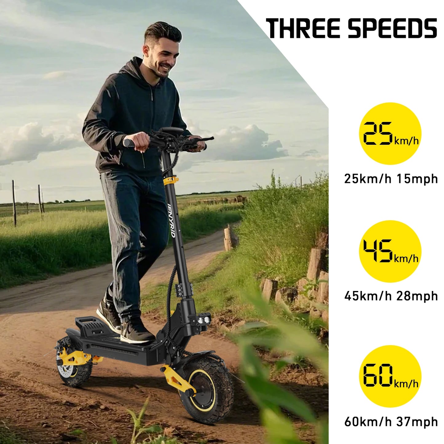 UK US EU Stock Fast Foldable Off Road Adult Smart LCD IENYRID ES1 2400W Dual Motor Electric Scooter