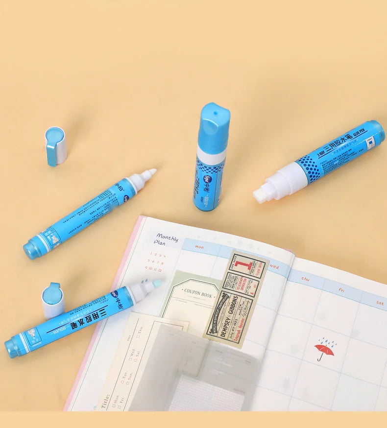 1pcs Creative Large Capacity Solid Glue Pen Cute Three-Purpose Fast Dry Glue Pen DIY Super Strong Glue Stick Stationery Supplies