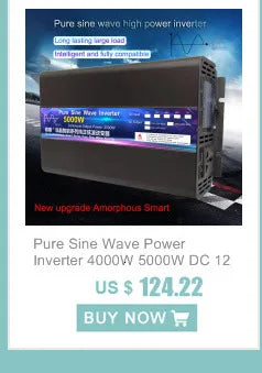 Pure Sine Wave Inverter 1000W 1600W 2000W DC 12V / 24V AC 110V 220V 50Hz 60Hz Power Inverter Home Car Converter Solar Energy