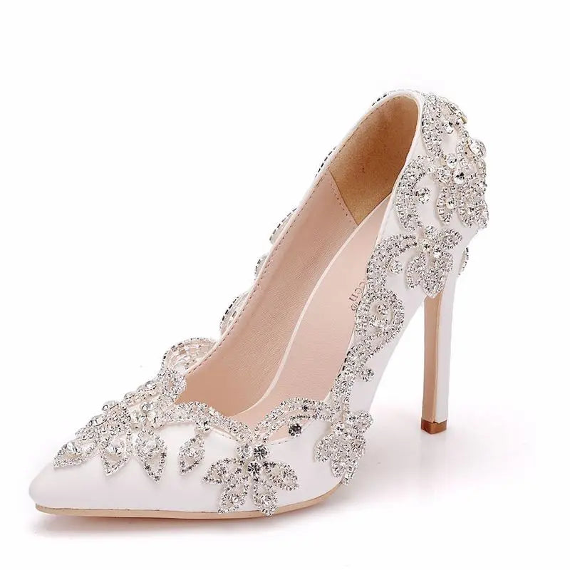 High Heels for Women ELEGANT Sweet Fashion British Style Slip-On 12CM Thin Heels Pointed Toe Office Career Women Shoes Gold 46 - Belvar