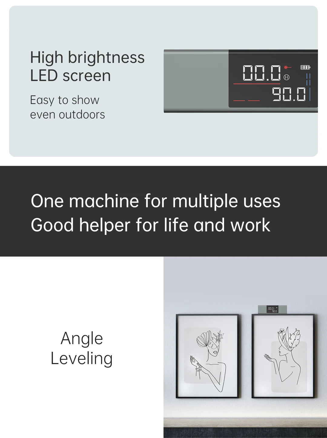 Youpin Duka Atuman Laser Angle Casting Instrument Real time Angle Meter LI 1 with Double-sided High-definition LED Screen