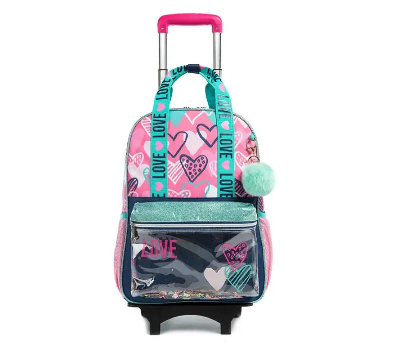 School Wheeled backpack Bag School bag with wheels Trolley Satchel bag Kids School Rolling backpack for girls School Trolley Bag