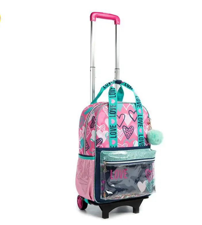 School Wheeled backpack Bag School bag with wheels Trolley Satchel bag Kids School Rolling backpack for girls School Trolley Bag