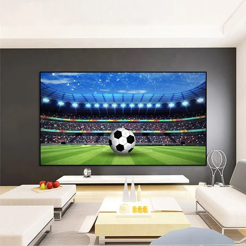 Seeball 100 Inch Fresnel Projector Screen 16:9 4K HD Long Throw Hrad Screen ALR Fixed Frame Projector Screen