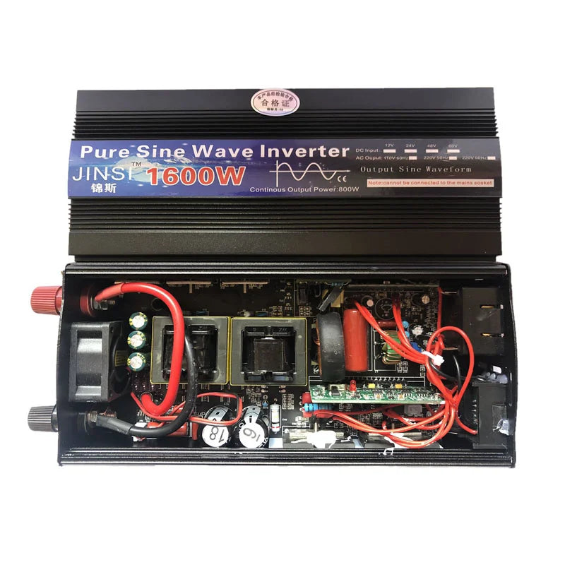 Pure Sine Wave Inverter 1000W 1600W 2000W DC 12V / 24V AC 110V 220V 50Hz 60Hz Power Inverter Home Car Converter Solar Energy