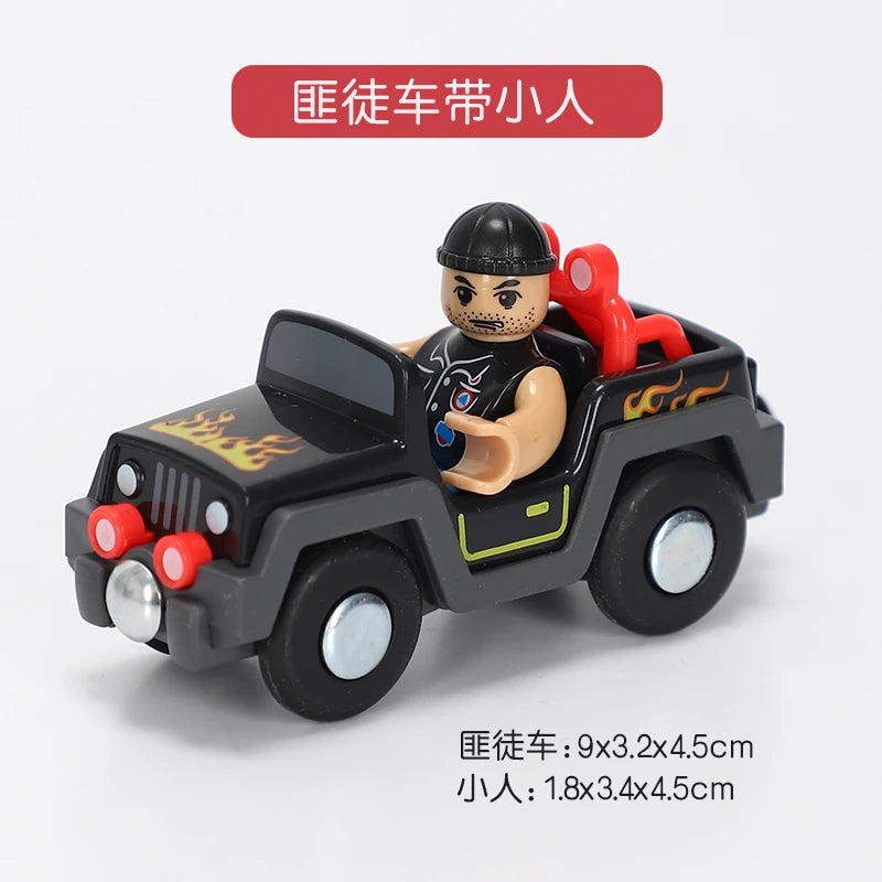Variety of Optional Rail Car Utility Vehicles Aircraft Compatible with All brands Wooden Tracks Trains Children Car Toy Gifts