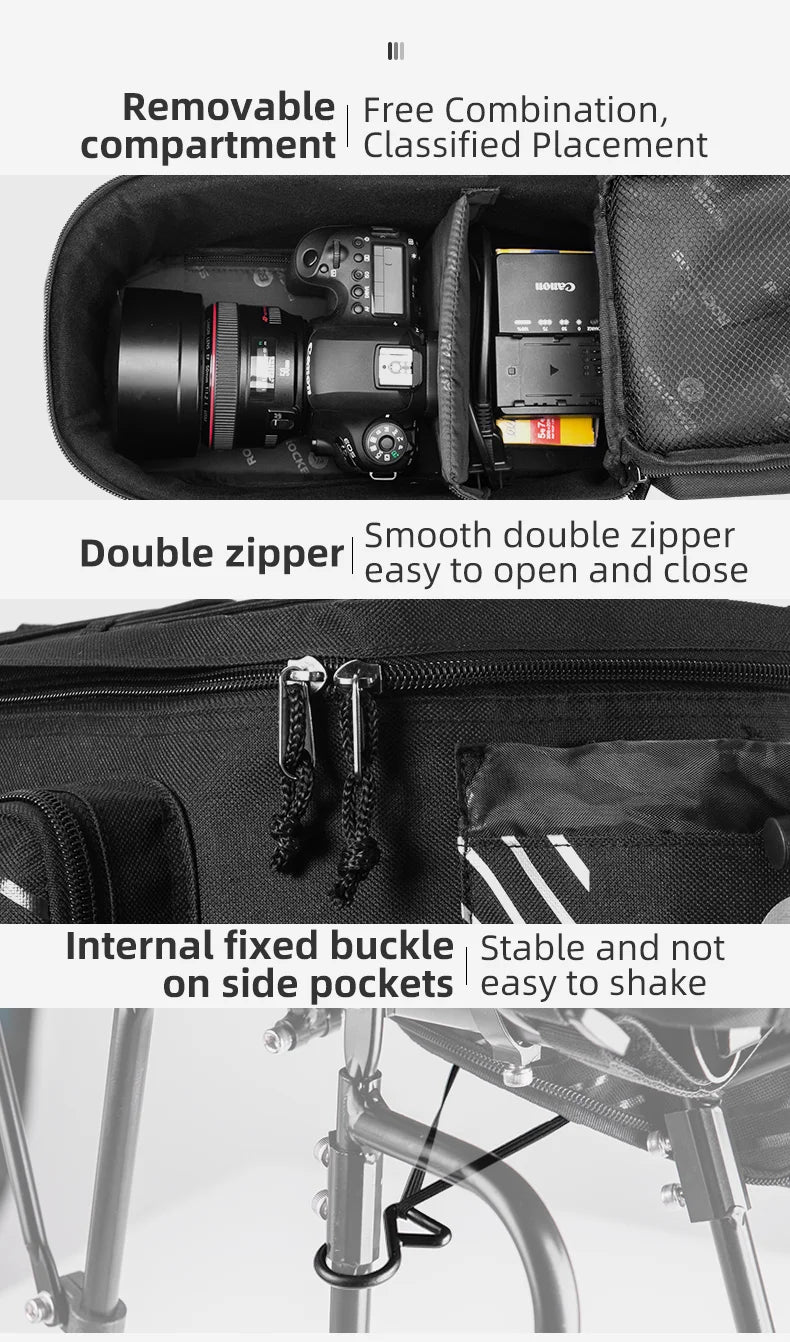ROCKBROS Bicycle Seat Bags Cycling Rear Backpack Trunk MTB Cycle Travel Bag Large Capacity Outsdoor Sport Bike Pannier Package
