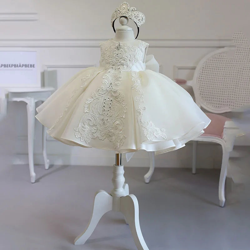 2024 Summer Baby Dress For Girls 1 Year Birthday Baptism Tutu Dresses Princess Toddler Girl Wedding Party Dress Kids Clothes