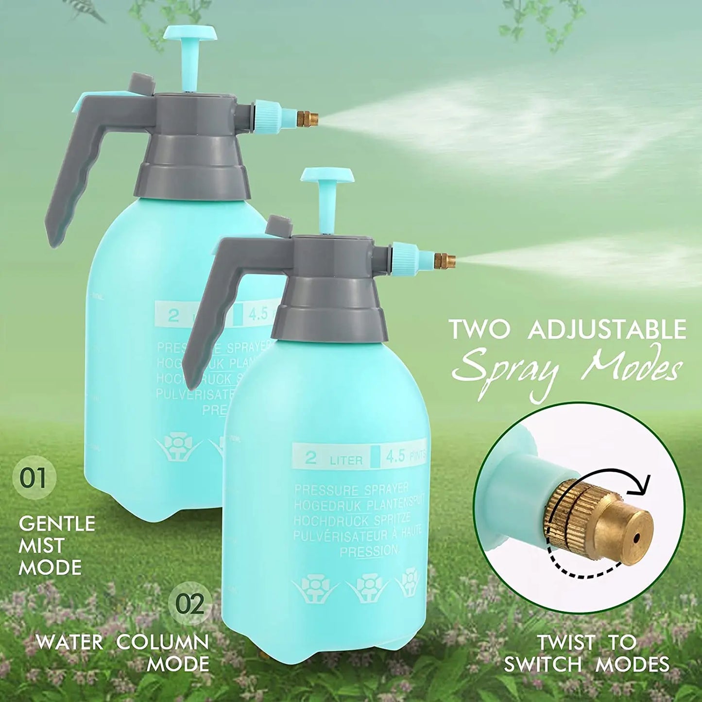 0.8-3L Hand Pressure Sprayer Air Pump Spray Bottle for Gardening Car Cleaning Disinfection Water Sprayer Garden Irrigation Tools