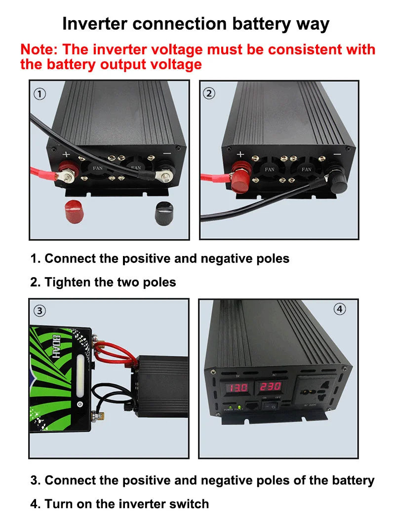 Pure Sine Wave Inverter 1000W 1600W 2000W DC 12V / 24V AC 110V 220V 50Hz 60Hz Power Inverter Home Car Converter Solar Energy
