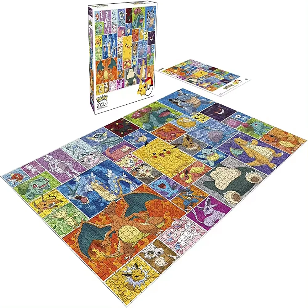 Sold 500, 1000, 2000 Pieces Children's Cartoon Pocket Monsters Paper Puzzles Custom Kids Educational Jigsaw Puzzles