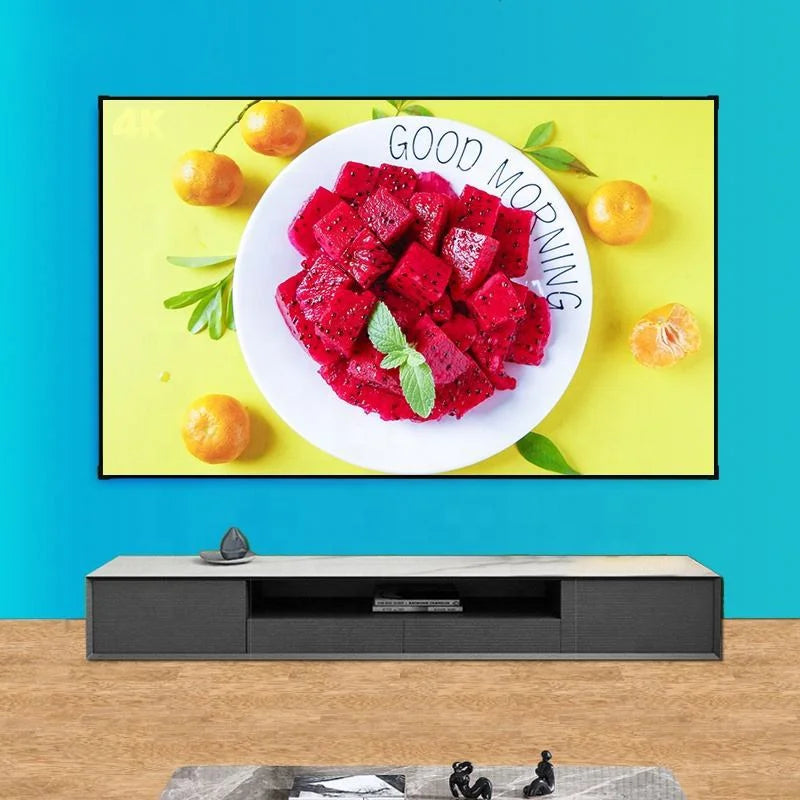 Seeball 100 Inch Fresnel Projector Screen 16:9 4K HD Long Throw Hrad Screen ALR Fixed Frame Projector Screen