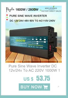 Pure Sine Wave Inverter 1000W 1600W 2000W DC 12V / 24V AC 110V 220V 50Hz 60Hz Power Inverter Home Car Converter Solar Energy