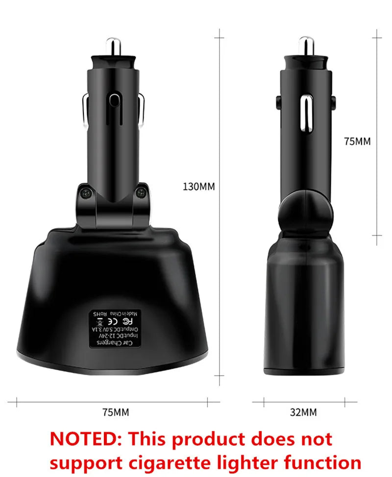 3.1A Dual USB Car Charger 2 Port LCD Display 12-24V Cigarette Socket Lighter Fast Car Charger Power Adapter Car Styling