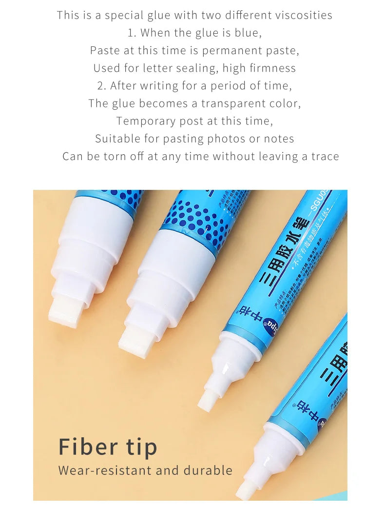 1pcs Creative Large Capacity Solid Glue Pen Cute Three-Purpose Fast Dry Glue Pen DIY Super Strong Glue Stick Stationery Supplies